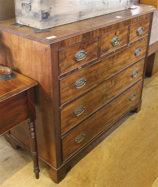 Regency mahogany chest of three short and three long drawers